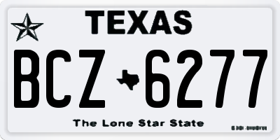 TX license plate BCZ6277