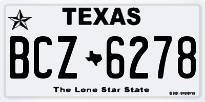 TX license plate BCZ6278