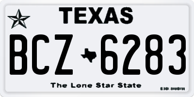 TX license plate BCZ6283