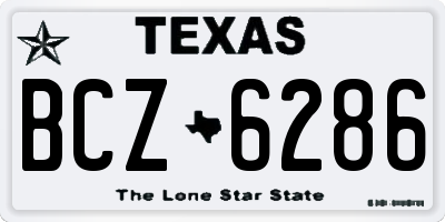 TX license plate BCZ6286