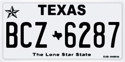 TX license plate BCZ6287