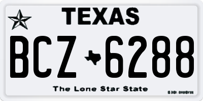 TX license plate BCZ6288