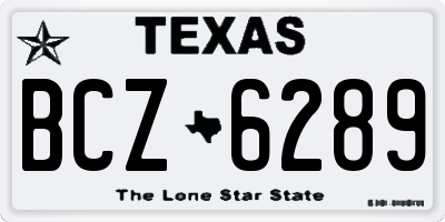 TX license plate BCZ6289