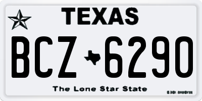 TX license plate BCZ6290