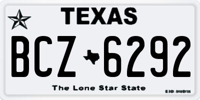 TX license plate BCZ6292