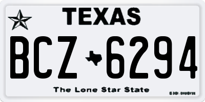 TX license plate BCZ6294
