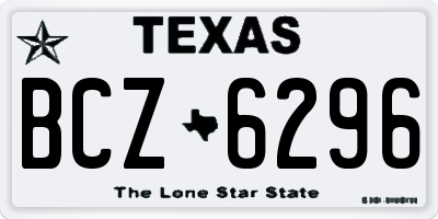 TX license plate BCZ6296