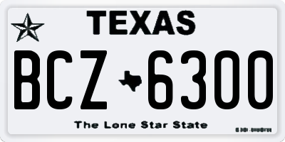 TX license plate BCZ6300