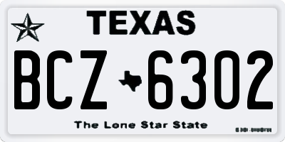TX license plate BCZ6302