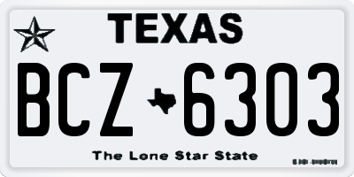 TX license plate BCZ6303