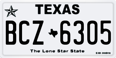 TX license plate BCZ6305
