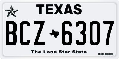 TX license plate BCZ6307