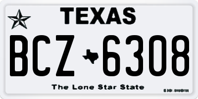 TX license plate BCZ6308