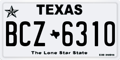 TX license plate BCZ6310
