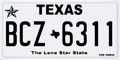 TX license plate BCZ6311