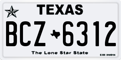TX license plate BCZ6312