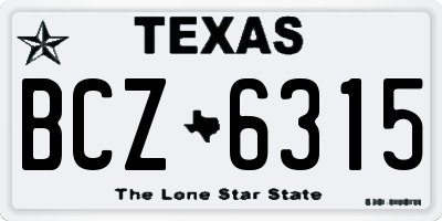 TX license plate BCZ6315