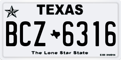 TX license plate BCZ6316