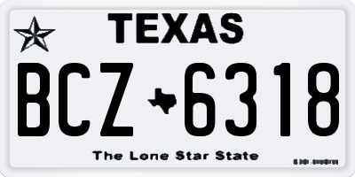 TX license plate BCZ6318