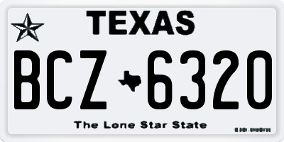 TX license plate BCZ6320