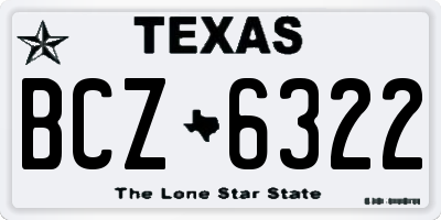 TX license plate BCZ6322