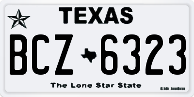 TX license plate BCZ6323