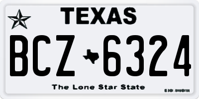 TX license plate BCZ6324