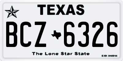 TX license plate BCZ6326