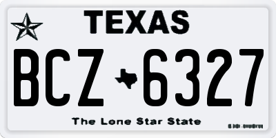 TX license plate BCZ6327