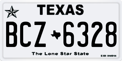TX license plate BCZ6328
