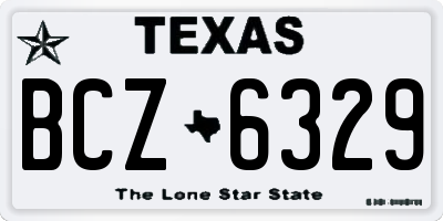 TX license plate BCZ6329