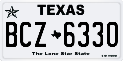 TX license plate BCZ6330