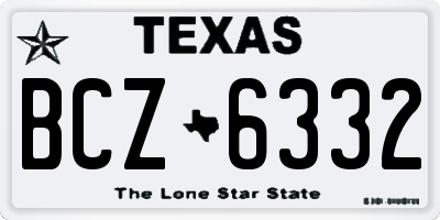 TX license plate BCZ6332