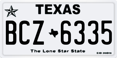 TX license plate BCZ6335
