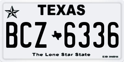 TX license plate BCZ6336