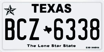 TX license plate BCZ6338