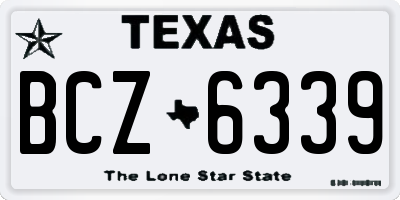 TX license plate BCZ6339