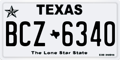 TX license plate BCZ6340