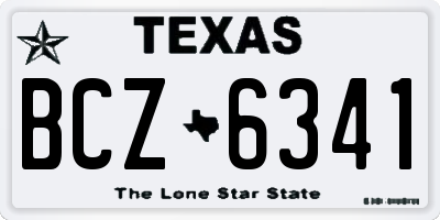 TX license plate BCZ6341
