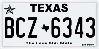 TX license plate BCZ6343