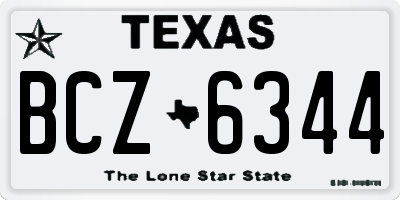 TX license plate BCZ6344