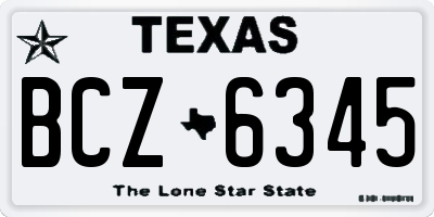 TX license plate BCZ6345