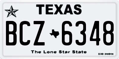 TX license plate BCZ6348