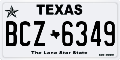 TX license plate BCZ6349