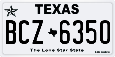 TX license plate BCZ6350