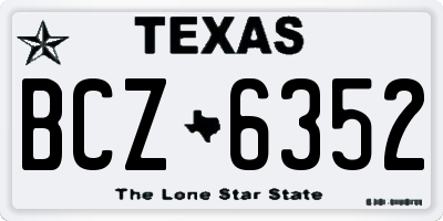 TX license plate BCZ6352