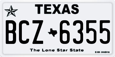 TX license plate BCZ6355