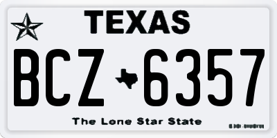 TX license plate BCZ6357