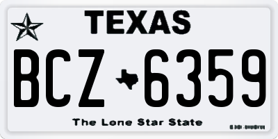 TX license plate BCZ6359