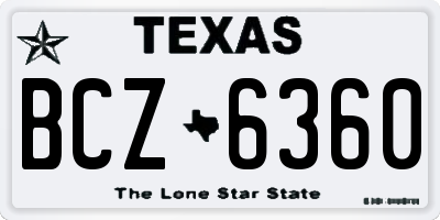 TX license plate BCZ6360